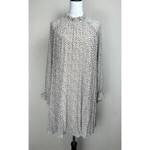 Women’s MIDI Dress Sz M Long Sleeves 100% Polyester Lined Accordion Pleats